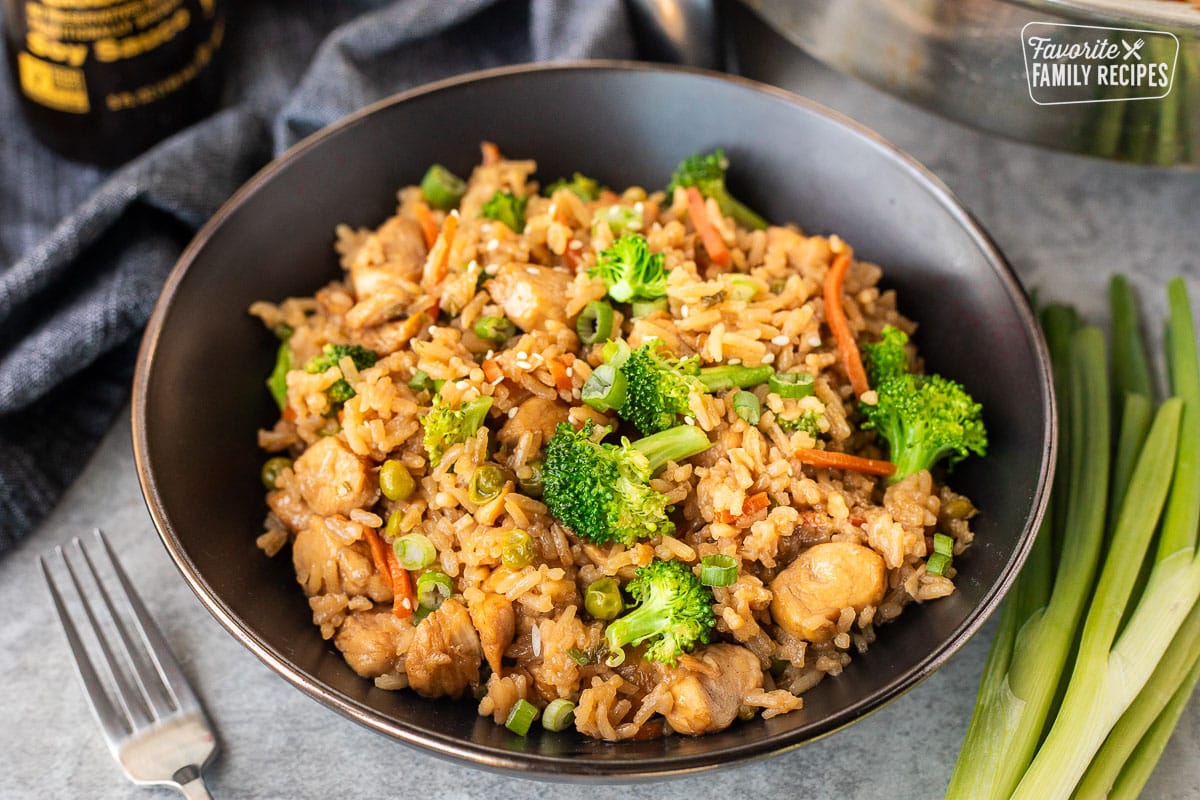 Bowl of One Pot Teriyaki Chicken with veggies.