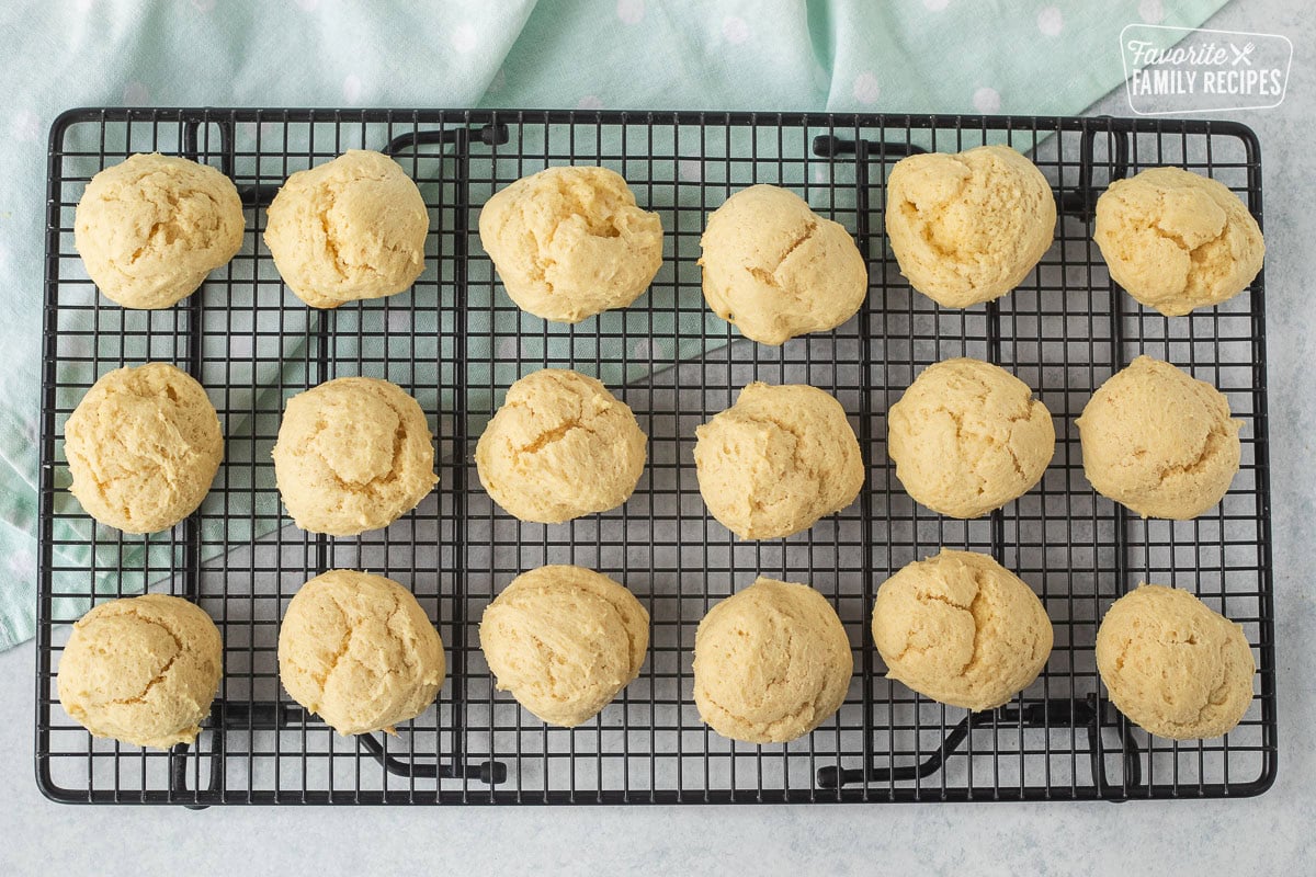 Italian Easter cookies is cooling on a rack.