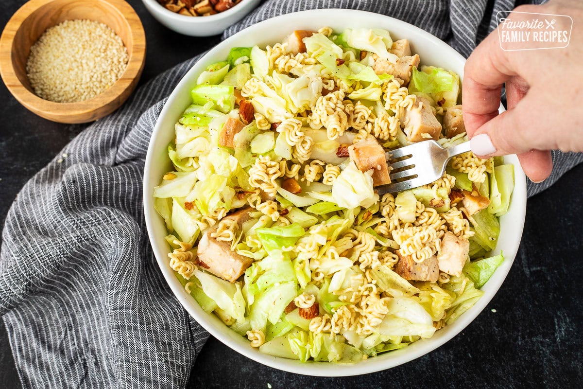 Fork with Ramen Noodle Salad (Pai Mai).